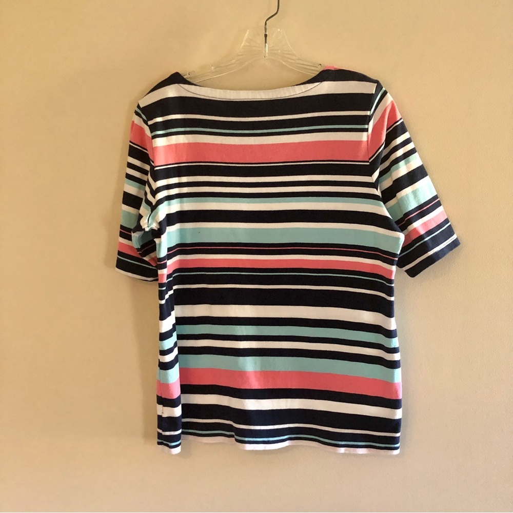 Charter Club Plus Size Perfectly Soft Cotton Striped Boatneck T-Shirt - Picture 2 of 7